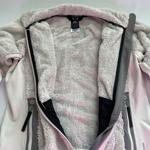 Adidas Jacket Super Trekking Fuzzy Sherpa Climawarm Neutral Outdoor Athleisure L - Picture 5 of 11